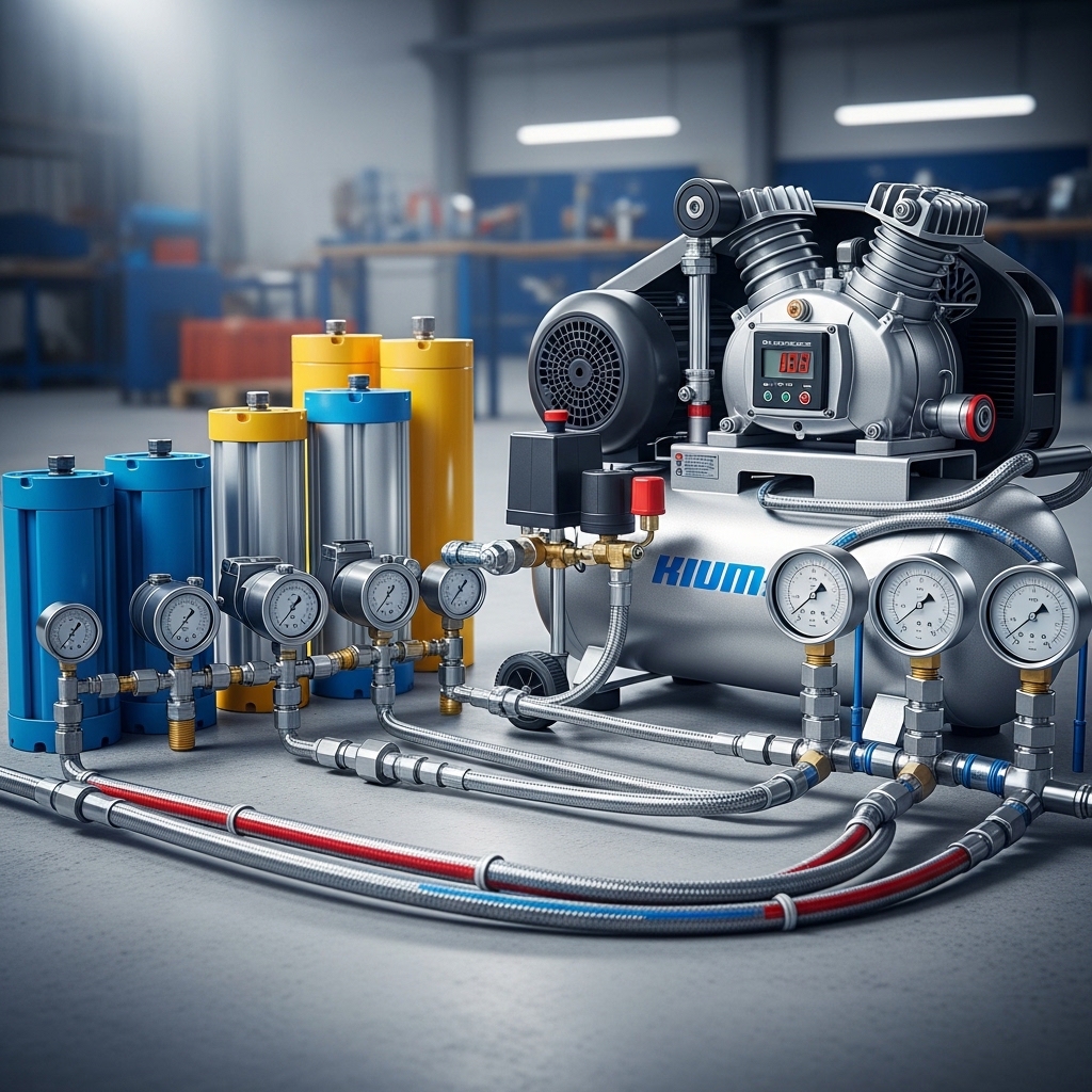 Air Compressors & Pneumatic Cylinders with Accessories  